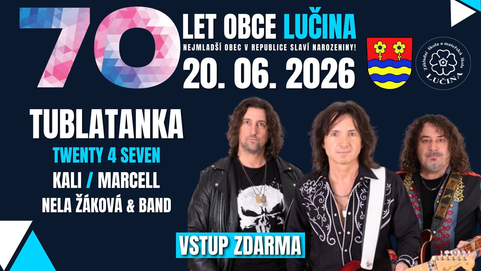 70 let obce Lučina - banner s Tublatankou
